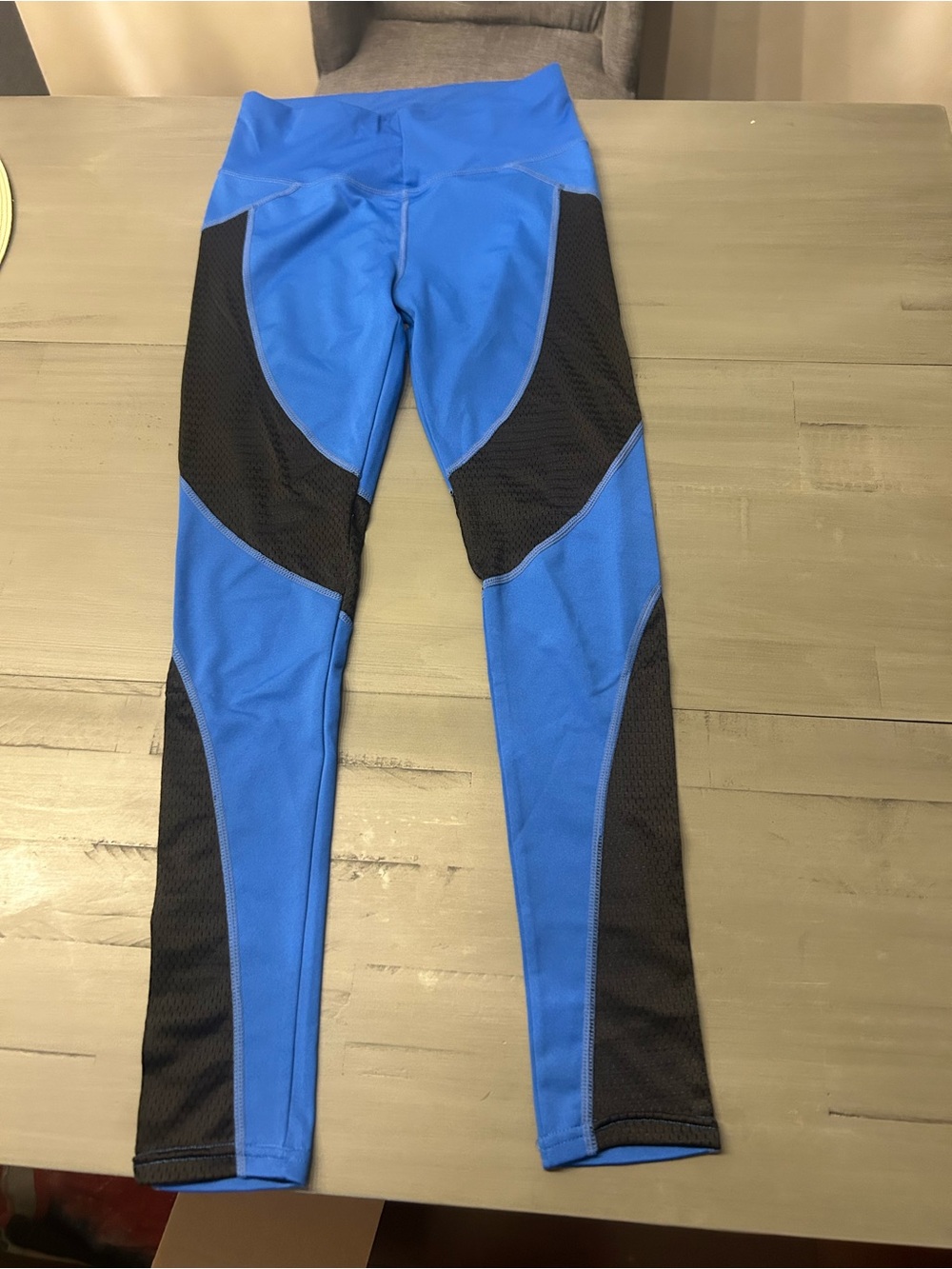 Kids Blue and Black Athletic Leggings